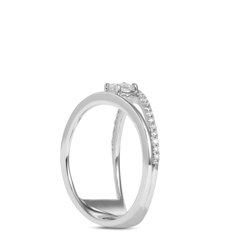 Oval Diamond Ring, 14K White Gold image number 2