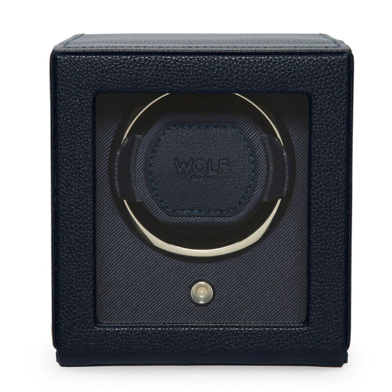 WOLF Cub Single Watch Winder With Cover, Navy image number 0