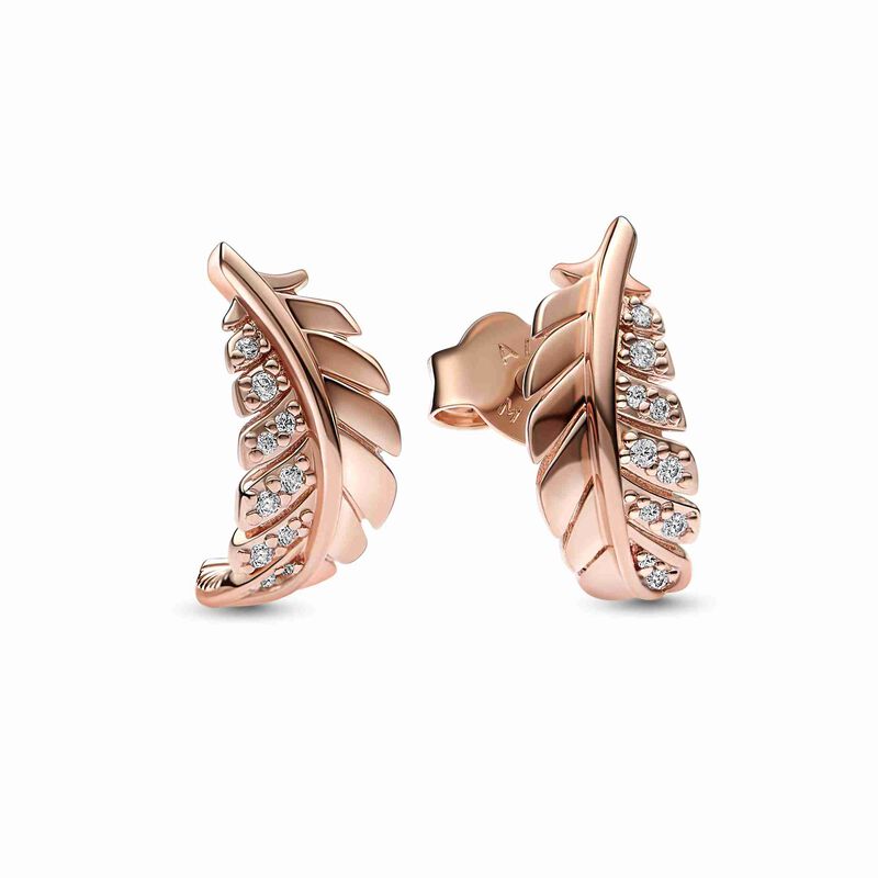 Pandora Floating Curved Feather Stud Earrings image number 0