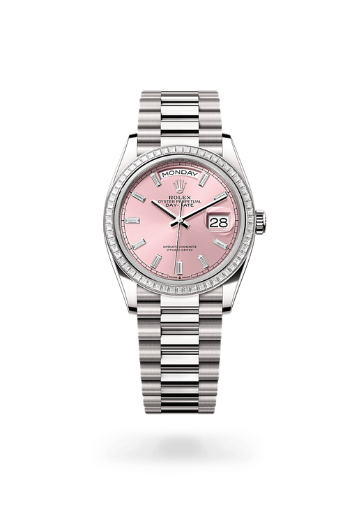 rolex day-date in 18 kt white gold, m128399tbr-0029 - ben bridge