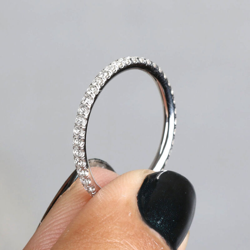 Ready to Ship - Bridge Eternity Band with Baguette and Trapeze Cut