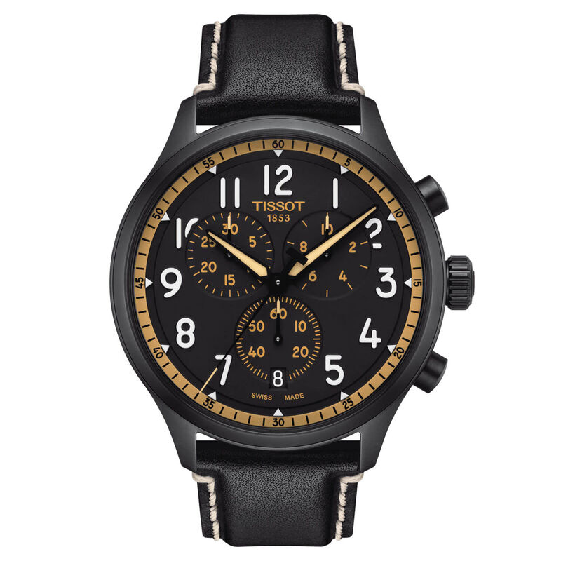 Tissot Chrono XL Vintage Black & Yellow Quartz Watch, 45mm