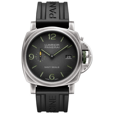 Panerai Luminor Marina Navy Seals Watch Anthracite Dial Black Rubber Strap, 44mm