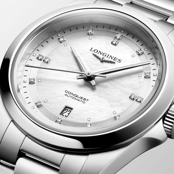 Longines Conquest Mother of Pearl Dial Watch, 30mm