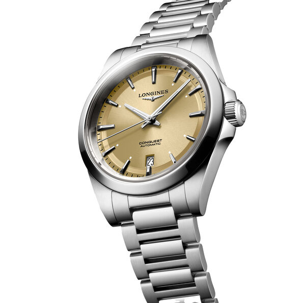Longines Conquest Champagne Sunray Dial Watch, 38mm