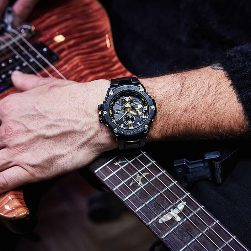 G-Shock G-Steel Black & Gold IP Connected Solar Watch, 58.1mm