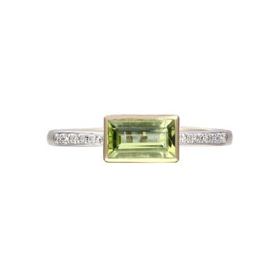 Baguette Peridot Ring, 14K Yellow Gold