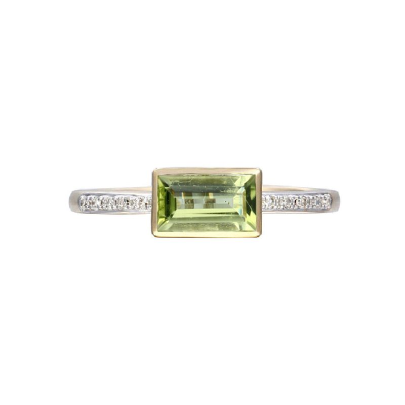 Baguette Peridot Ring, 14K Yellow Gold image number 0