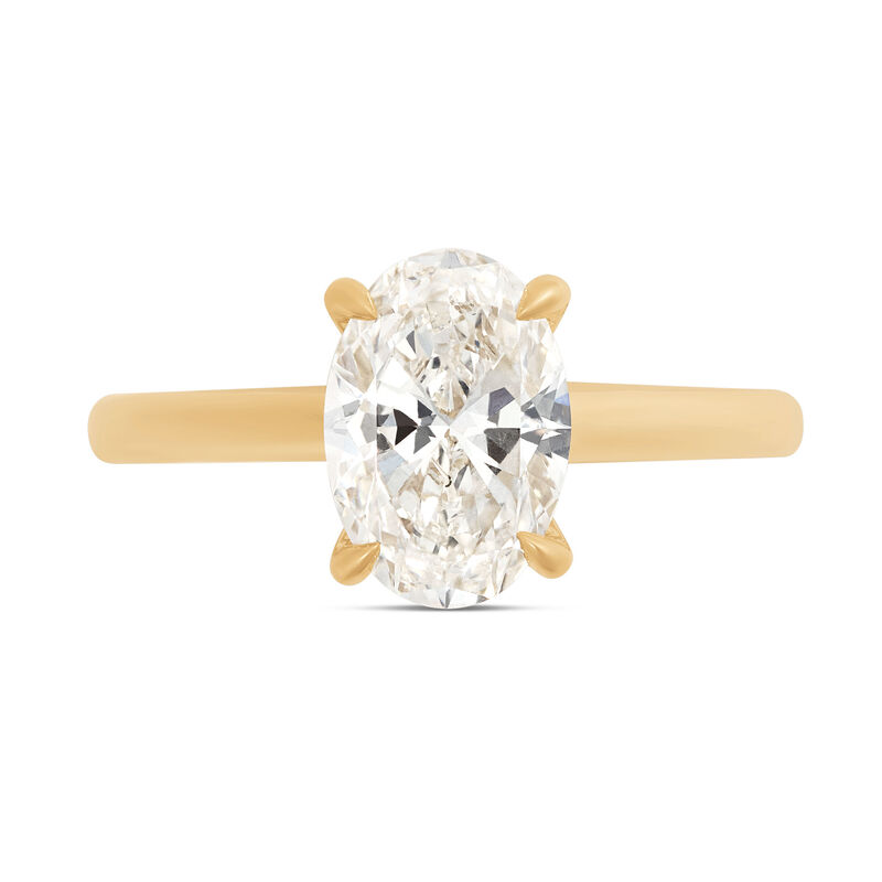 Bella Ponte Oval Solitaire Diamond Engagement Ring, 14K Yellow Gold image number 3