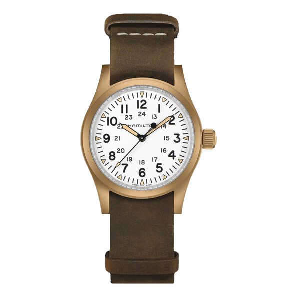 Hamilton Khaki Field Mechanical Bronze Watch White Dial, 38mm