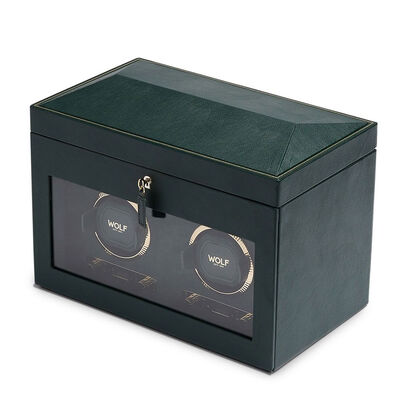 WOLF British Racing Double Watch Winder With Storage