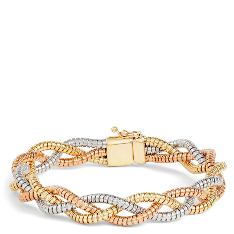 Toscano 3-Strand Braided Bracelet, 14K Gold image number 0