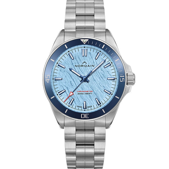 Norqain Neverest Glacier Blue Dial Stainless Steel Bracelet Watch, 40mm