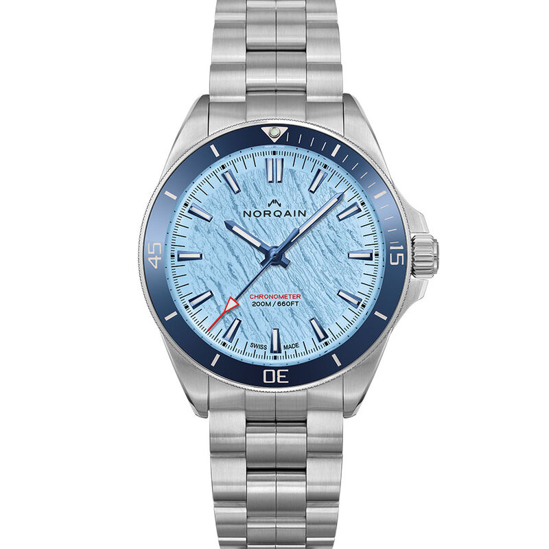 Norqain Neverest Glacier Blue Dial Stainless Steel Bracelet Watch, 40mm image number 0