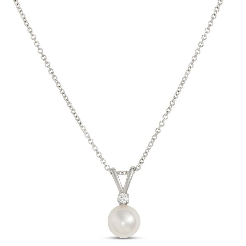 Akoya Pearl Pendant, 18K White Gold image number 0