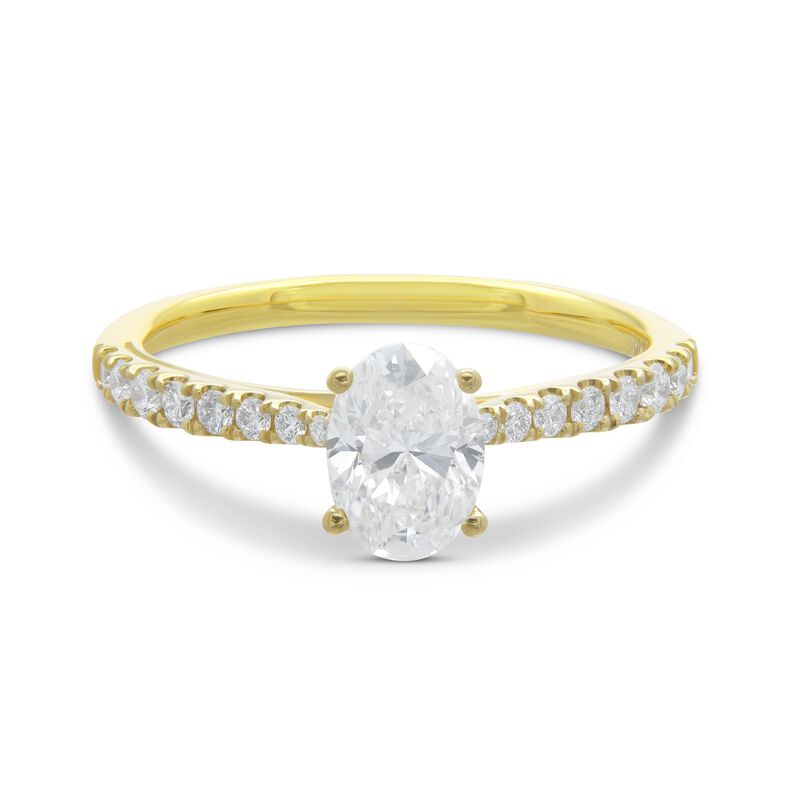 Oval Diamond Ring in 14K Yellow Gold image number 0