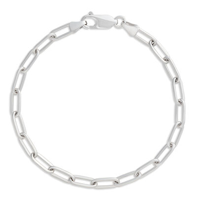 Toscano 7.5-Inch Paperclip Link Bracelet, 14K White Gold