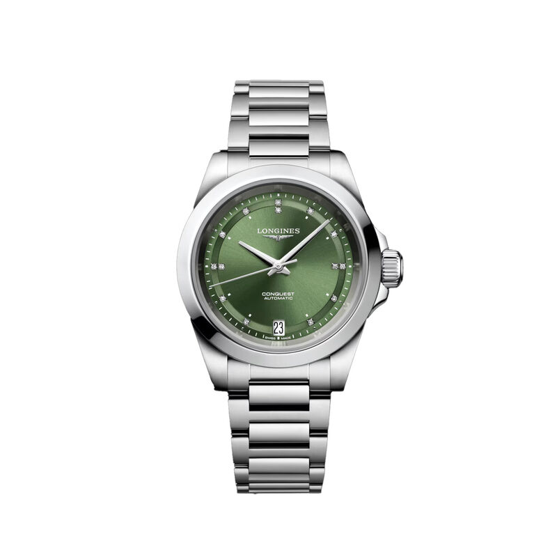 Longines Conquest Green Dial Watch, 34mm image number 0