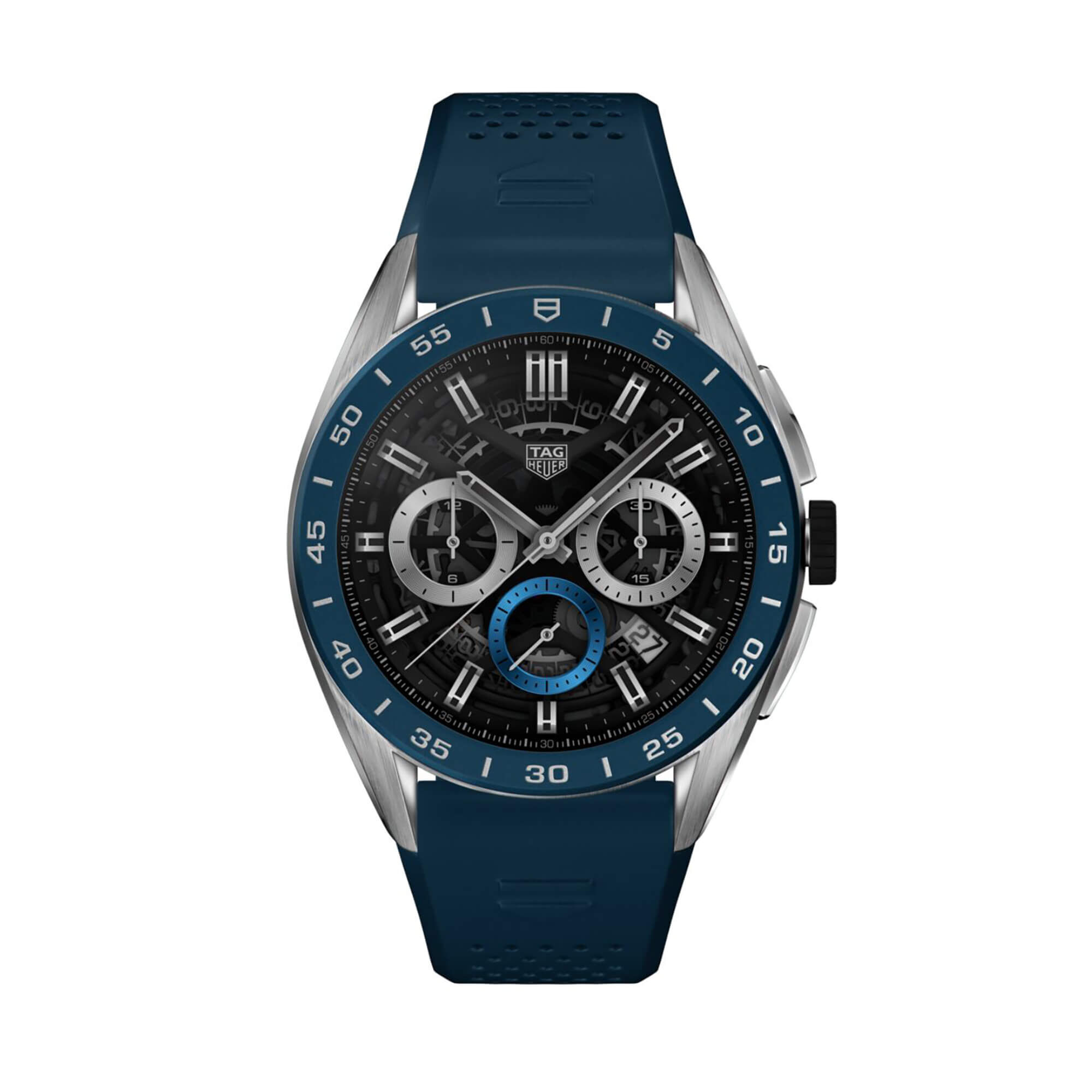 TAG Heuer Connected Calibre E4 Watch Digital Dial Blue Rubber 