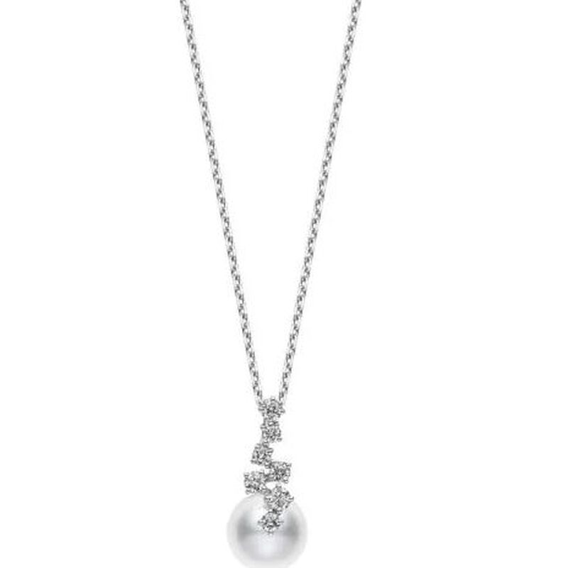 Mikimoto Akoya Cultured Pearl Pendant in 18K White Gold with Diamond image number 0