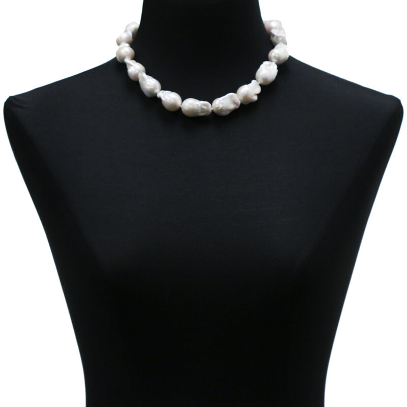 Baroque Freshwater Cultured Pearl Strand Necklace 14K 18" image number 2