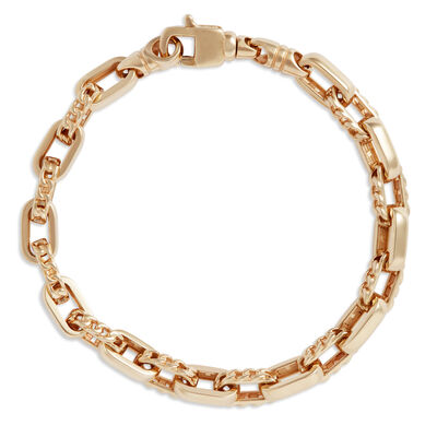 Toscano Rectangle Link Bracelet in 14K Yellow Gold