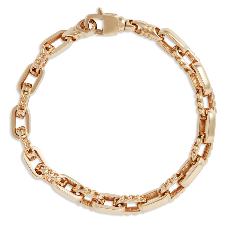 Toscano Rectangle Link Bracelet in 14K Yellow Gold image number 0