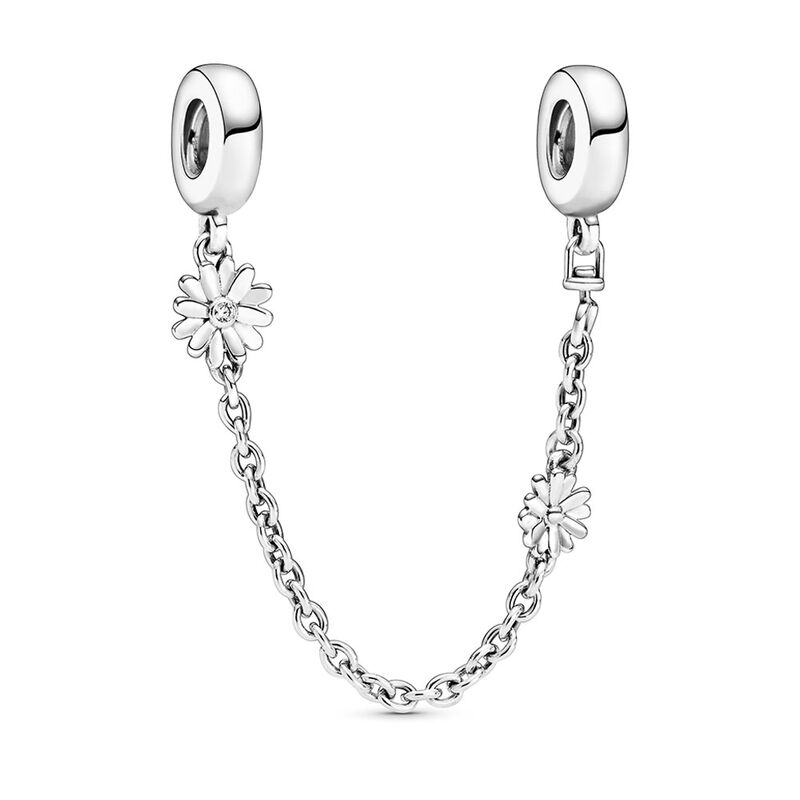 Pandora Daisy Flower CZ Safety Chain Charm image number 0