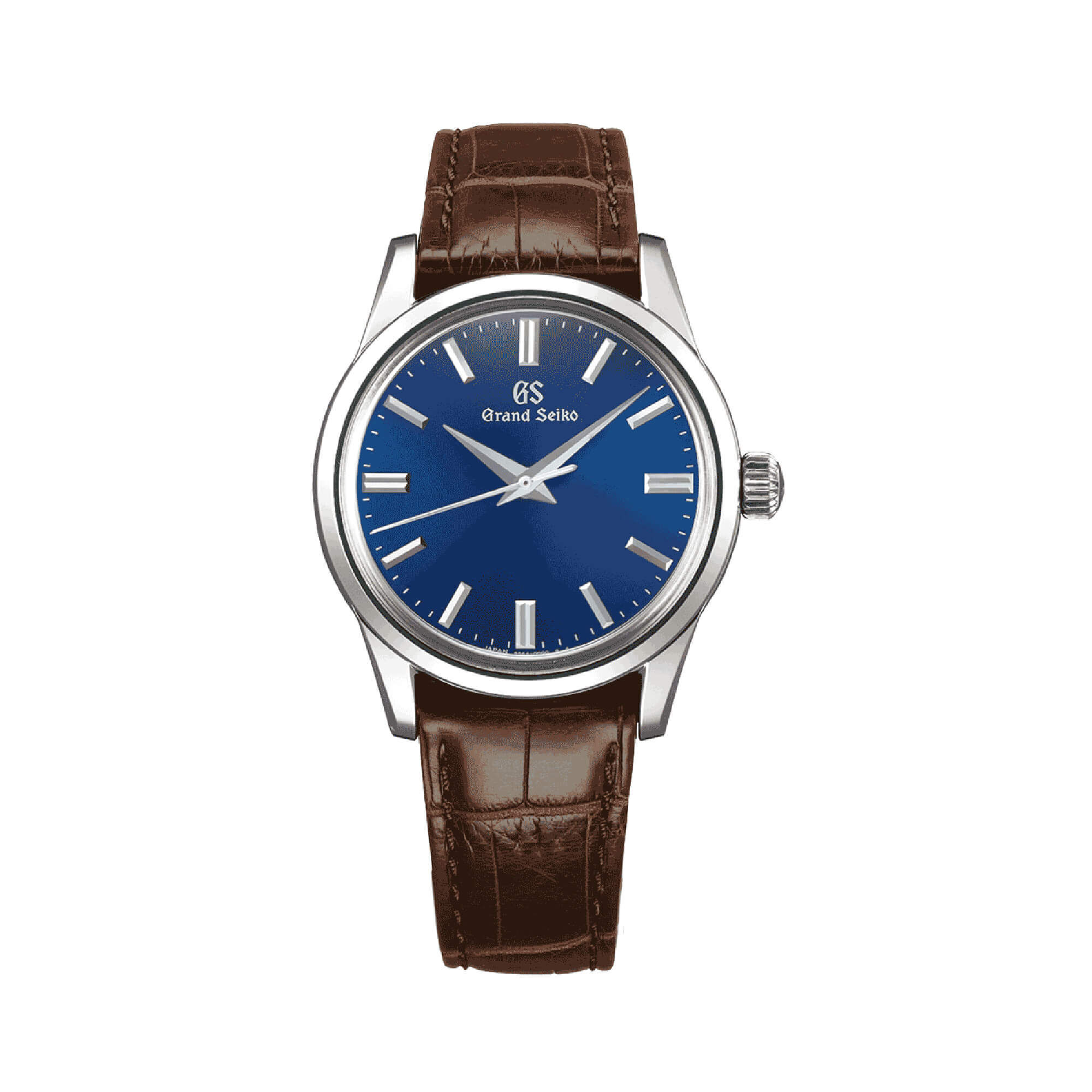 Grand Seiko Elegance Collection Watch Blue Dial Brown Leather