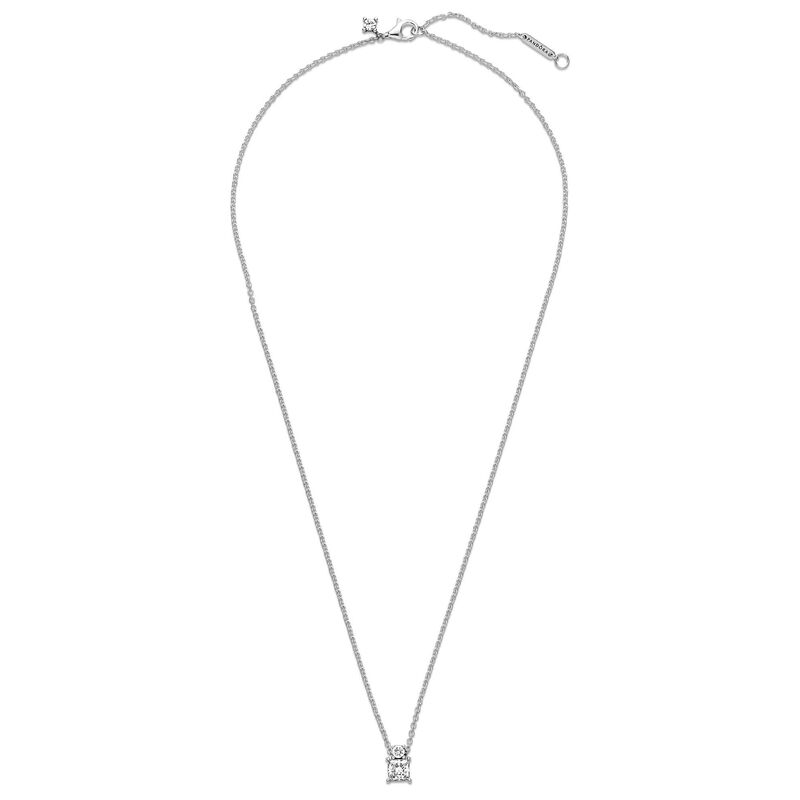 Pandora Sparkling Collier Round & Square CZ Pendant Necklace image number 2
