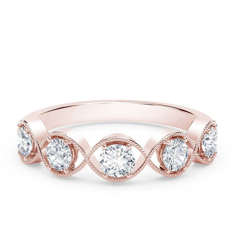 De Beers Jewellers 18kt Rose Gold Forever Diamond Band