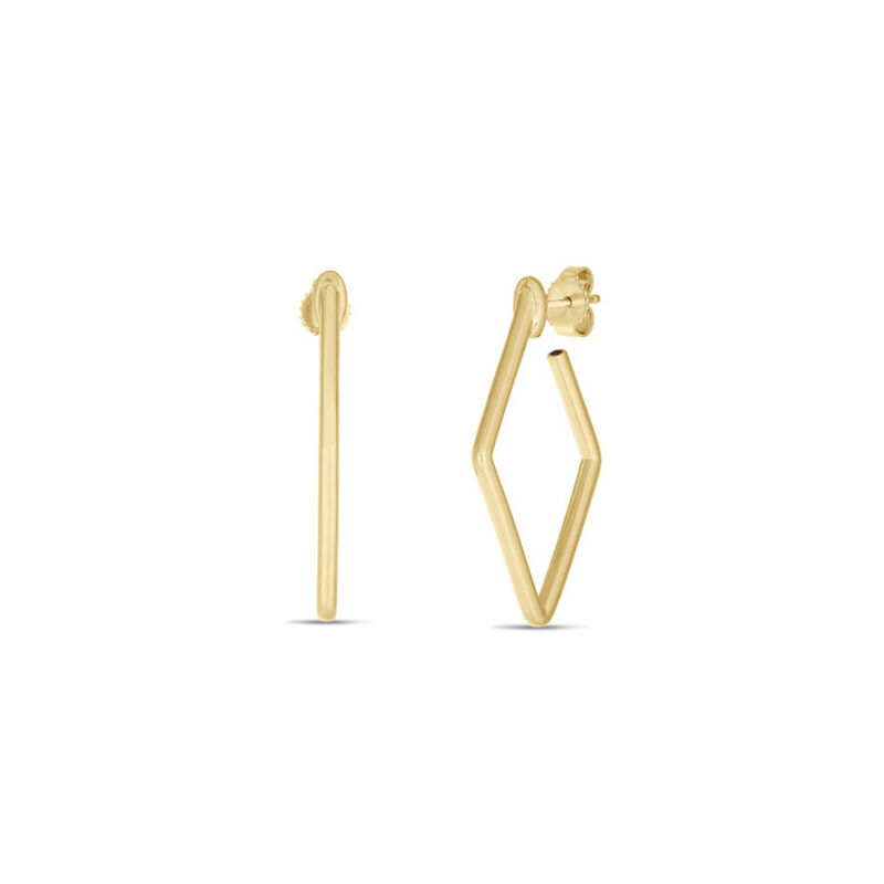 Roberto Coin Small Square Hoop Earrings in 18K Yellow Designer Gold image number 0