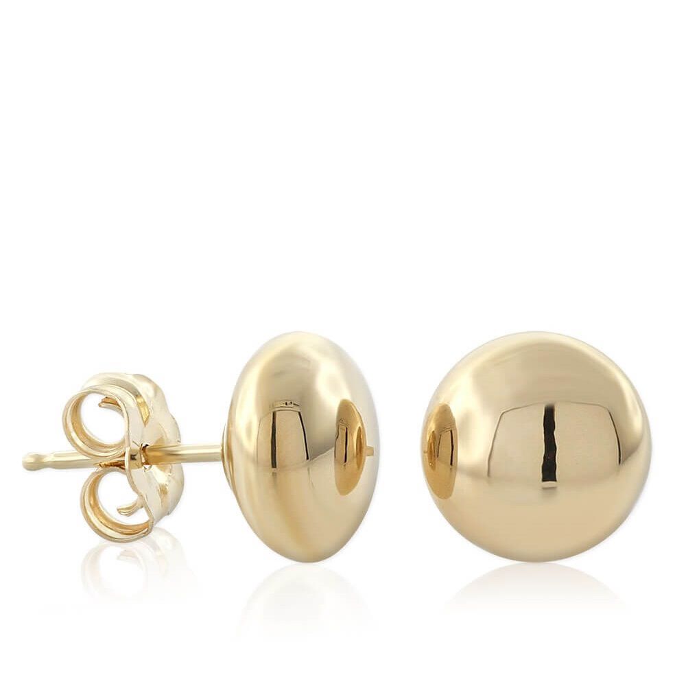 Gold button sale stud earrings