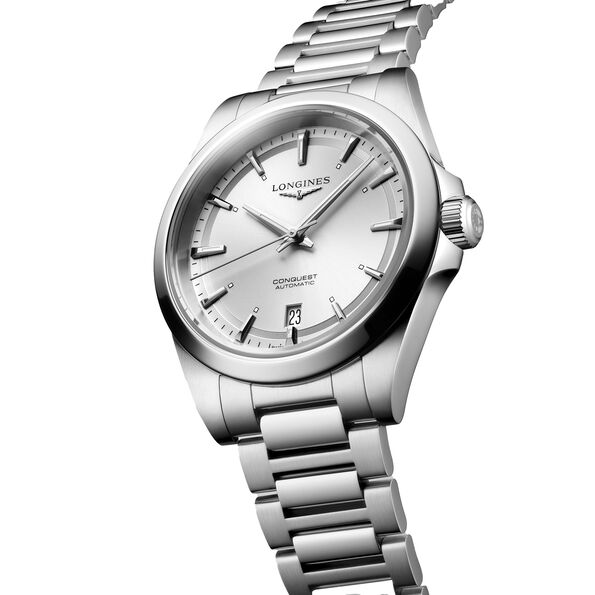 Longines Conquest Silver Dial Watch, 38mm
