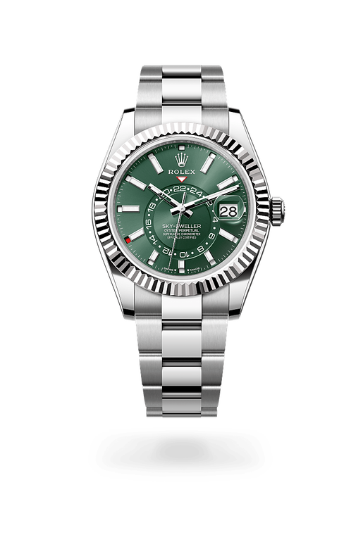 rolex sky-dweller in white rolesor - combination of
                oystersteel and white gold, m336934-0001 - ben bridge