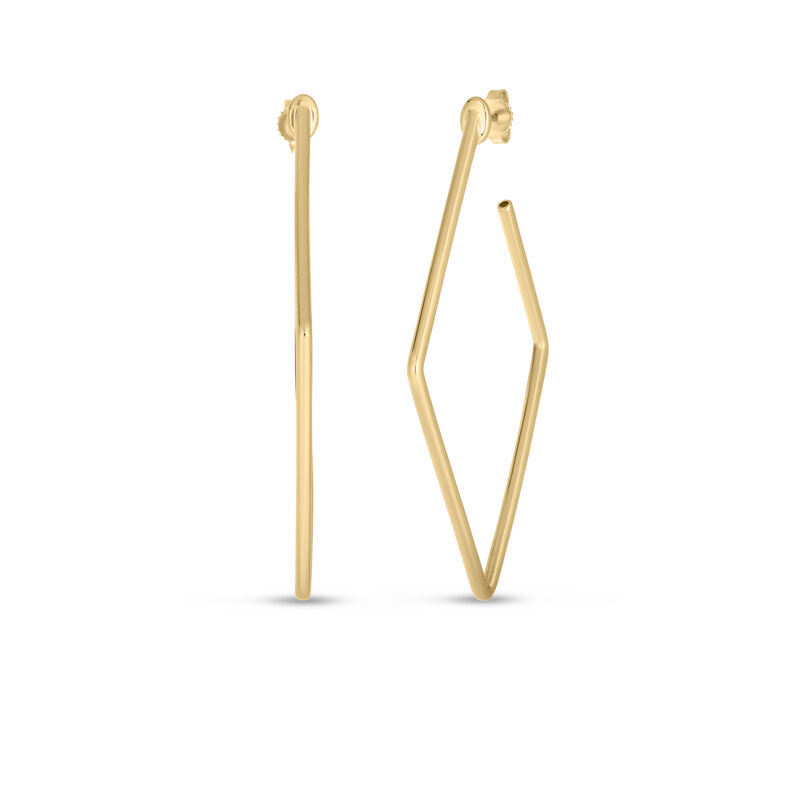 Roberto Coin Designer Gold Square Hoop Earrings 18K Yellow Gold, 30mm image number 0