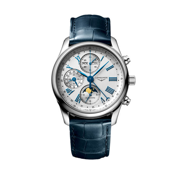 Longines Master Collection Chrono Moonphase White Dial Watch, 40mm