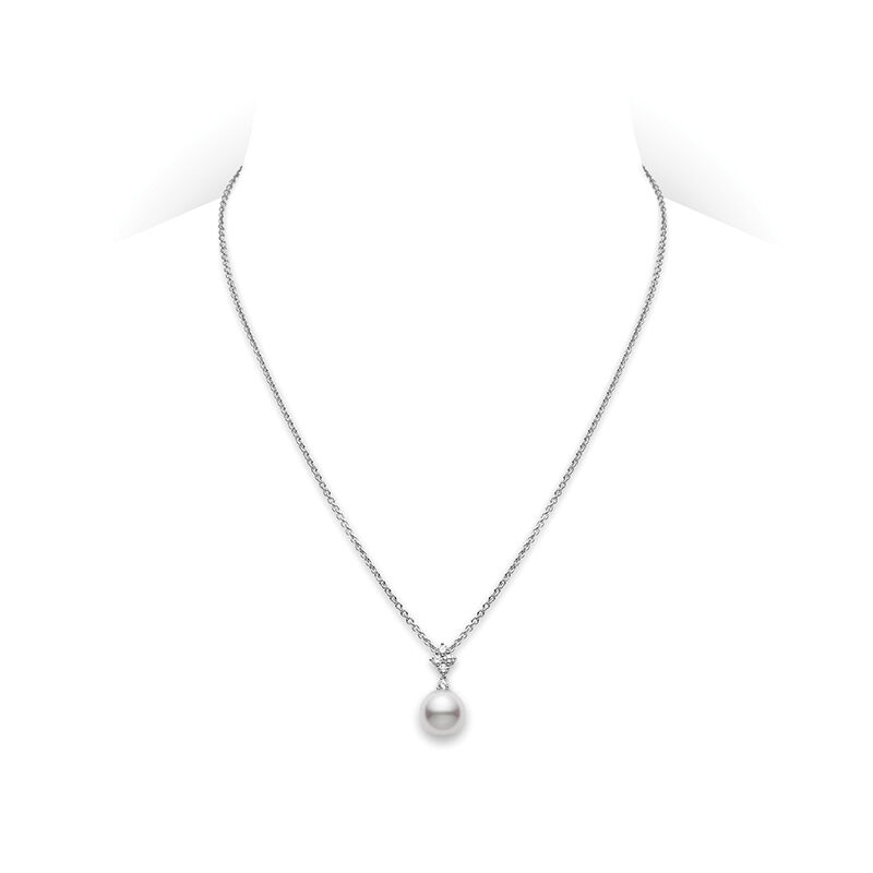 Mikimoto Classic White South Sea Cultured Pearl Necklace, 18K White Gold with Diamond image number 0