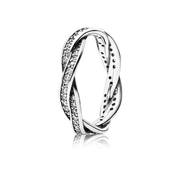 Pandora Sparkling Twisted CZ Lines Ring