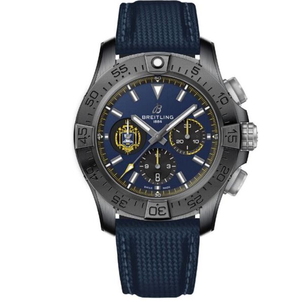 Breitling Avenger BO1 Chronograph Blue Dial Night Mission US Naval Academy Watch, 44mm