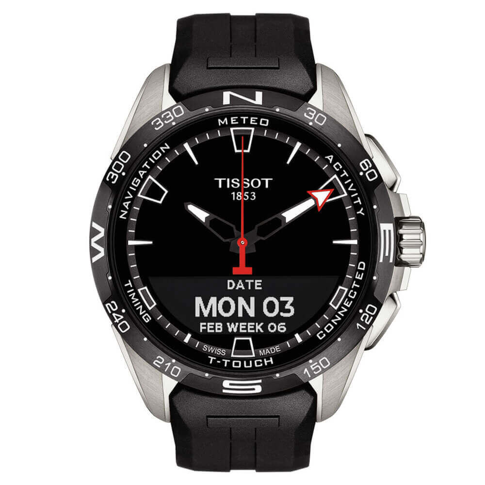 Tissot T Touch Connect Solar Black Rubber Titanium Watch 47.5mm