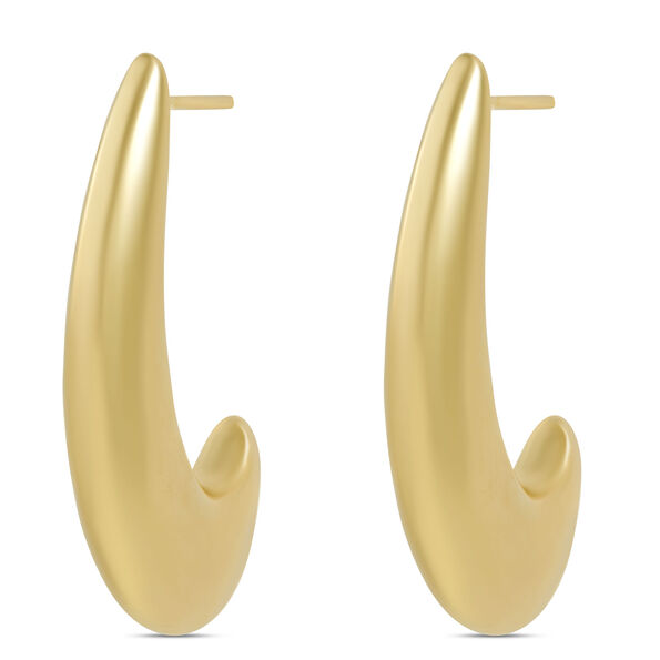 Toscano Sculpted Half Hoop Earrings, 14K Yellow Gold