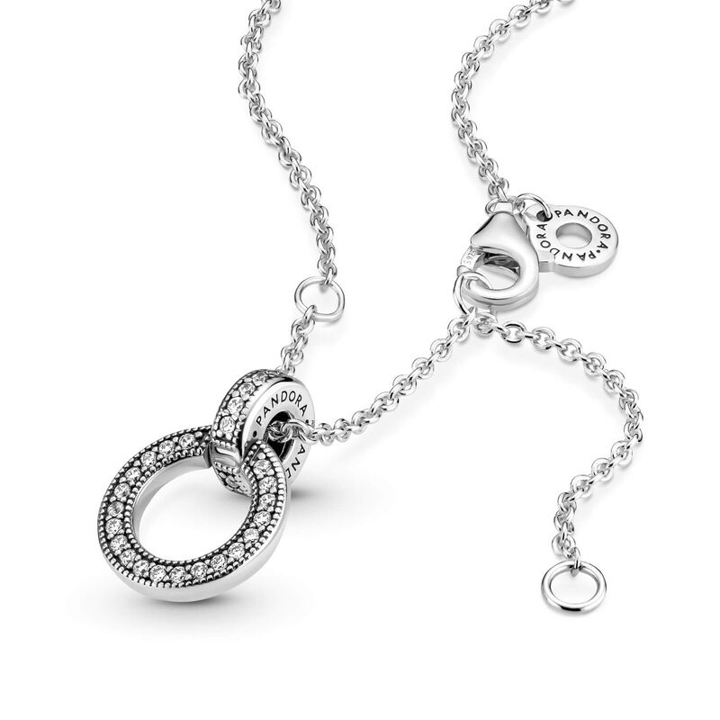 Pandora Double Circle CZ Pendant & Necklace image number 3
