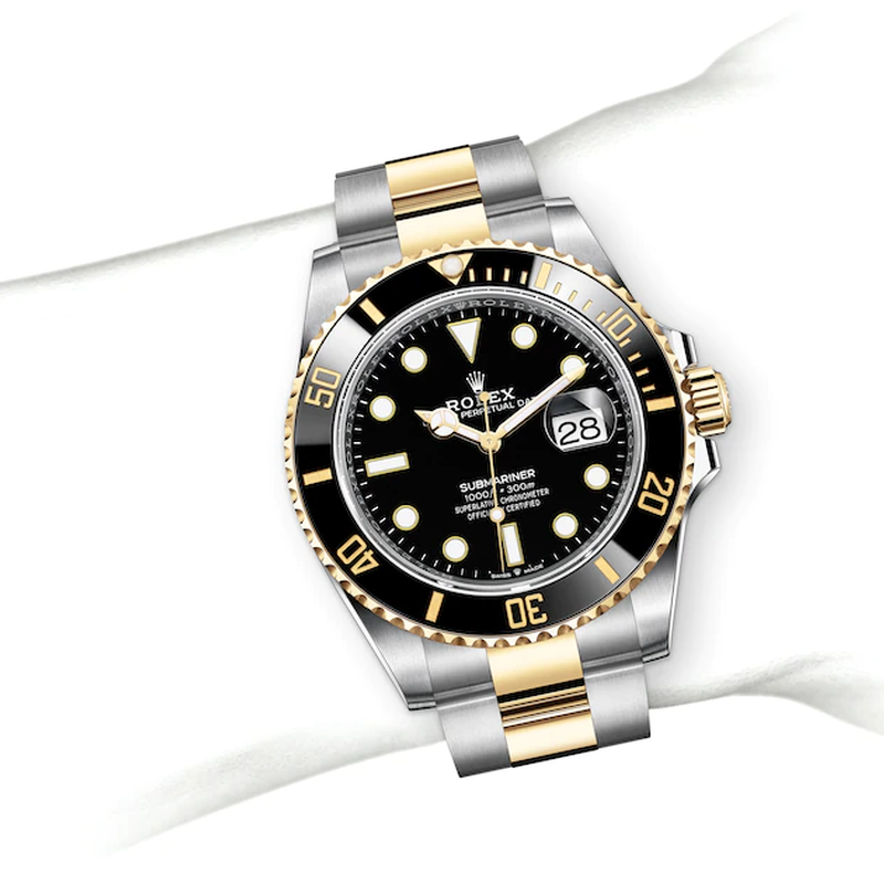 Rolex Submariner Yellow Gold Black Dial on Oyster 41mm