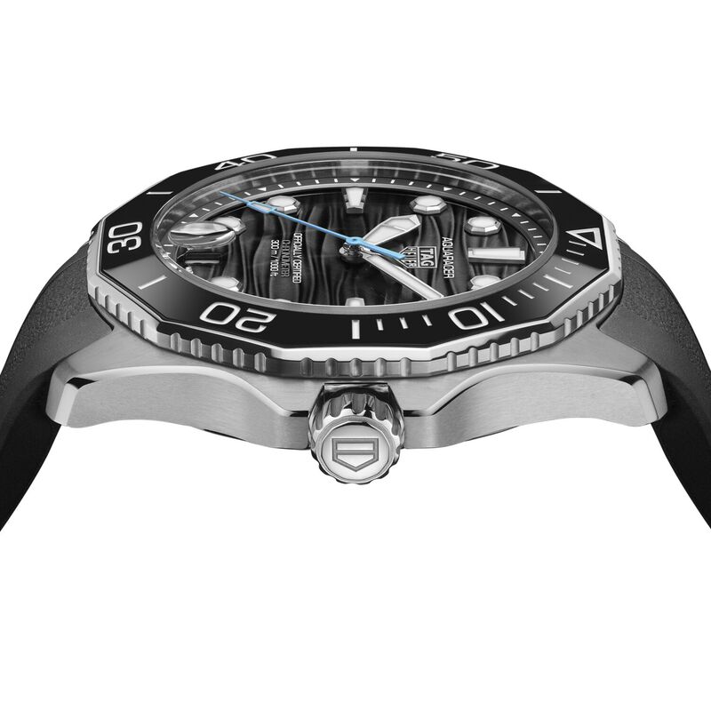 TAG Heuer Aquaracer Professional 300 Black Dial Black Rubber Strap Watch, 42mm image number 2