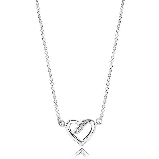 PANDORA Ribbons of Love CZ Necklace - 590535CZ-45 | Ben Bridge Jeweler