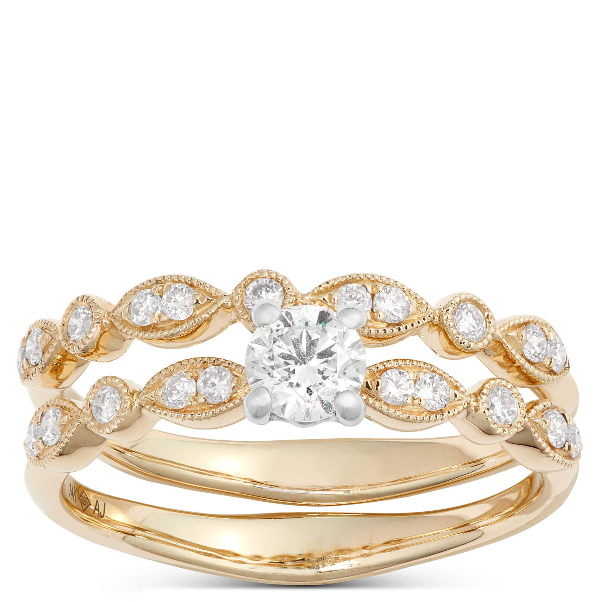 14k yellow deals gold bridal sets