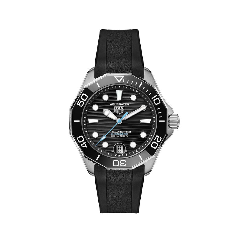 TAG Heuer Aquaracer Professional 300 Black Dial Black Rubber Strap Watch, 42mm image number 0