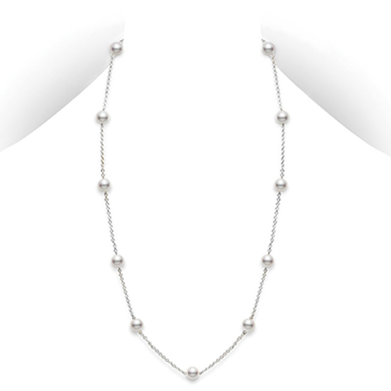 Mikimoto Akoya Cultured Pearl Necklace, 5mm, A+, 18K image number 0