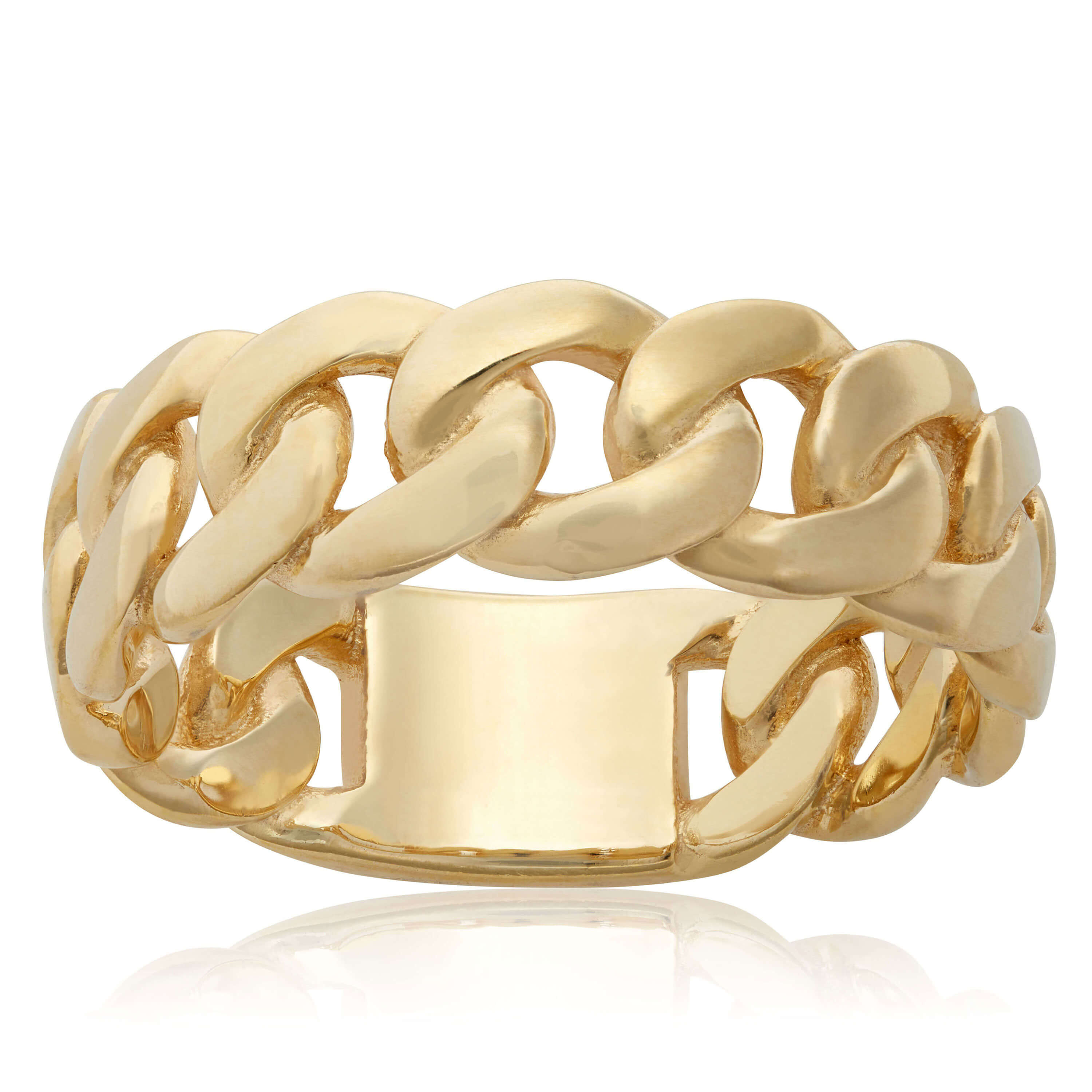 Toscano Cuban Curb Chain Link Ring 14K, Size 7